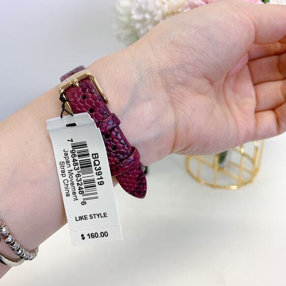 Fossil BQ3919 Colleen Three-Hand Red Leather Watch - Picture 3 of 8